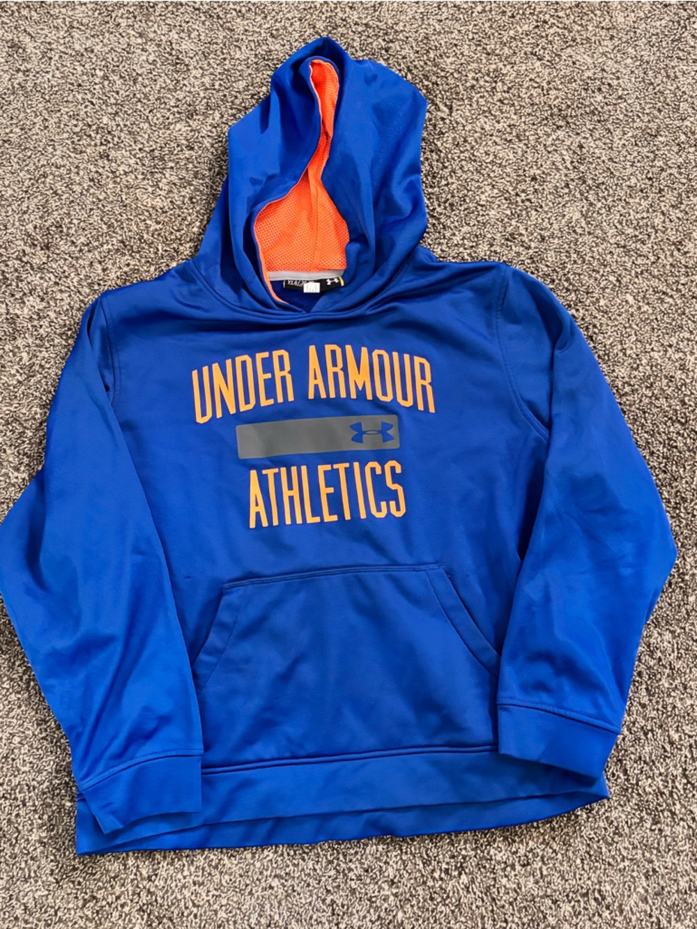 Under Armour Royal Blue Hoodie with Orange Lining